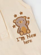 Popees Unisex Sleeve Less Front Open Bodysuit (0-6 Months) Made of Organic Bamboo Cotton Fabric