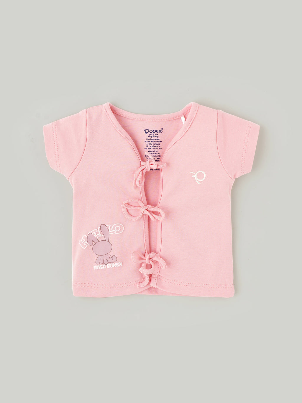 Popees Half Sleeve Printed Front Open Jhabla (0-6 Months) for Babies