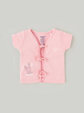 Popees Half Sleeve Printed Front Open Jhabla (0-6 Months) for Babies