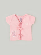 Popees Half Sleeve Printed Front Open Jhabla (0-6 Months) for Babies