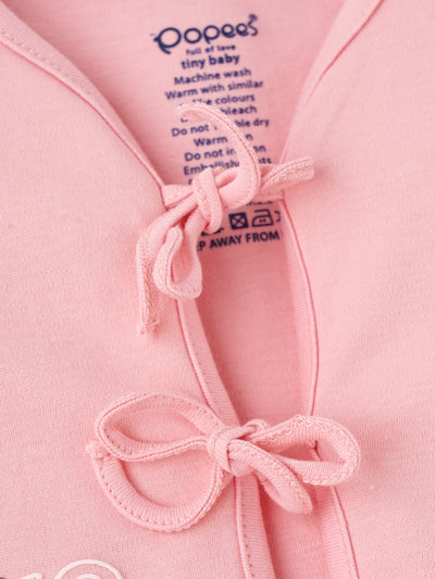 Popees Half Sleeve Printed Front Open Jhabla (0-6 Months) for Babies