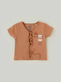 Popees Half Sleeve Printed Front Open Jhabla (0-3 Months) for Babies