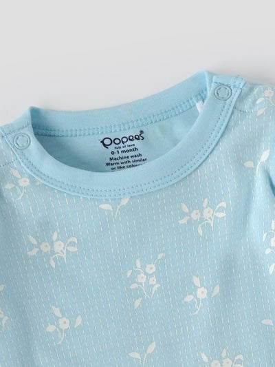 Popees Soft & Stylish All-Over Printed Full Sleeve Romper (0–6 Months) for Baby Boys
