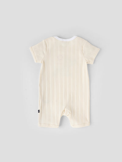 Popees Ribbed Elephant Print Romper (0–6 Months) for Newborn Babies