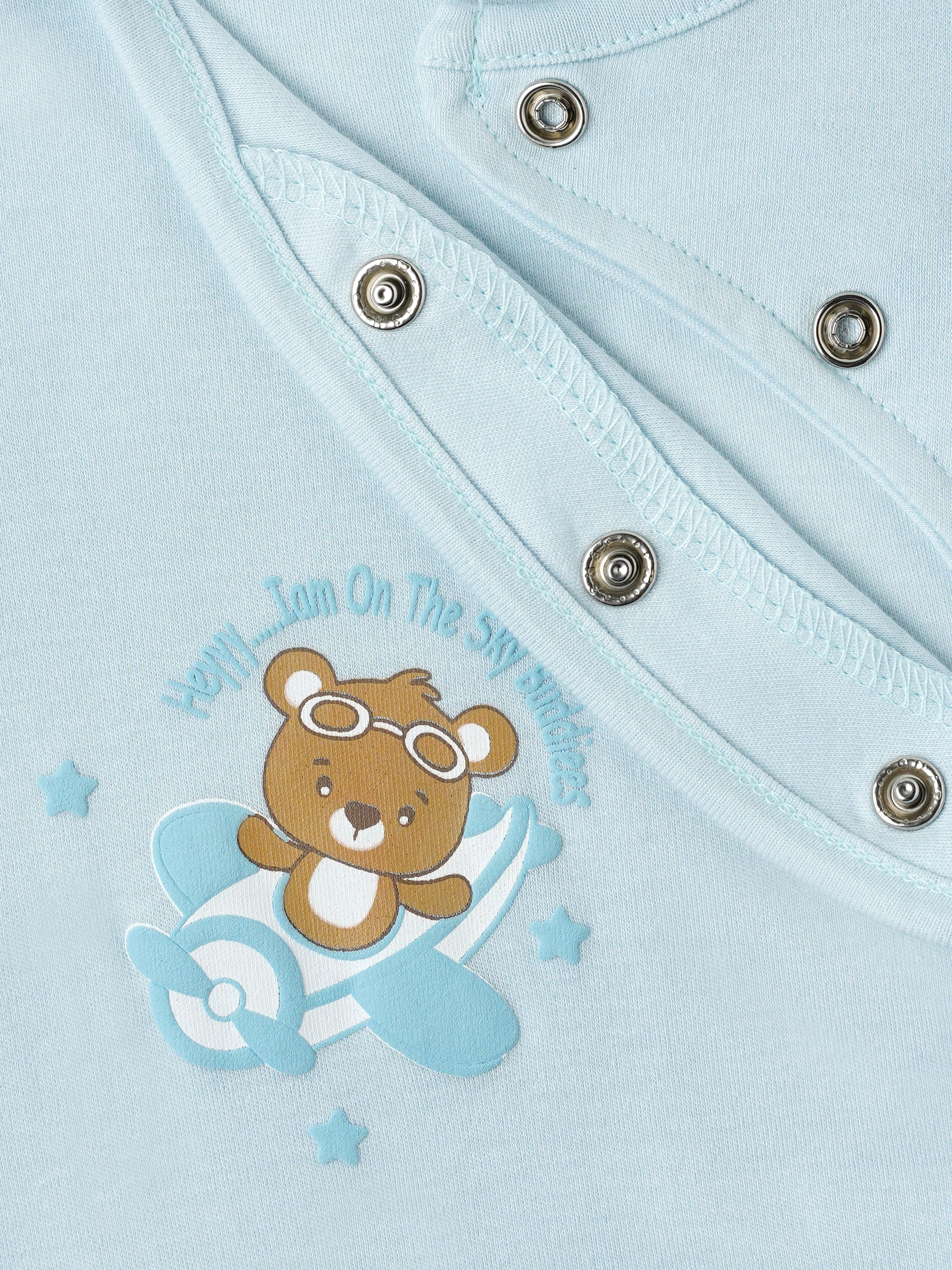 Popees Unisex Full-Sleeve Front Open Sleepsuit (0-9 Months) Made of Organic Bamboo Cotton Fabric
