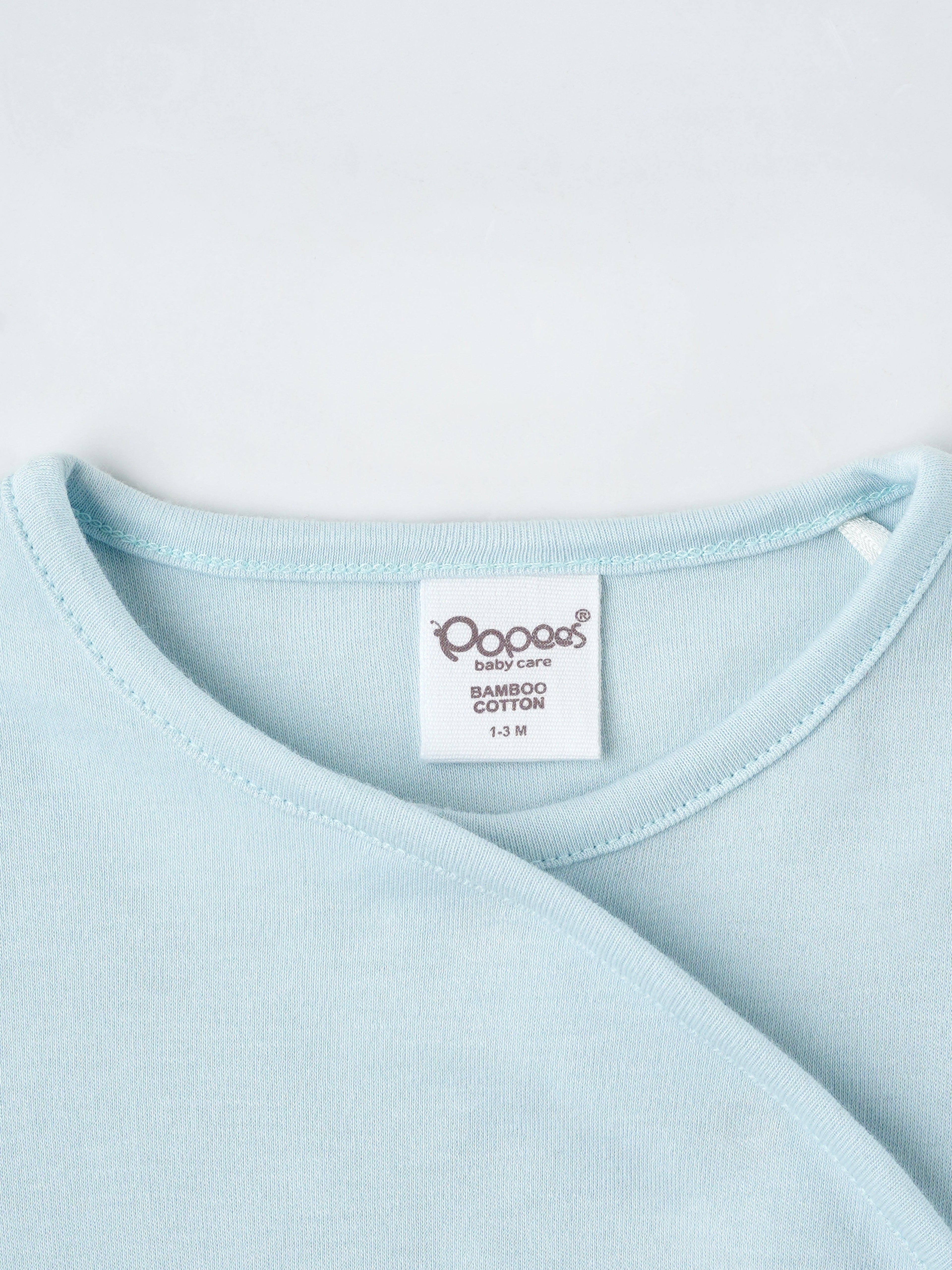 Popees Unisex Full-Sleeve Front Open Sleepsuit (0-9 Months) Made of Organic Bamboo Cotton Fabric