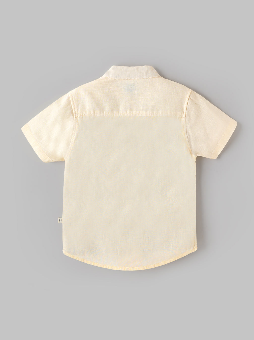 Popees Baby Boys Solid Cotton Shirt | Cream Half Sleeve Mandarin Collar Casual Shirt | 9 Months - 4 Years