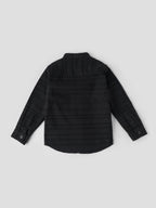 Popees Textured Black Full Sleeve Shirt With Mandarin Collar (1–6 Years) for Boys