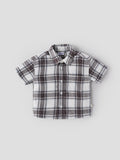 Popees Baby Boys Checked Cotton Shirt | Short Sleeve Plaid | 9M–4Y