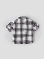 Popees Baby Boys Checked Cotton Shirt | Short Sleeve Plaid | 9M–4Y