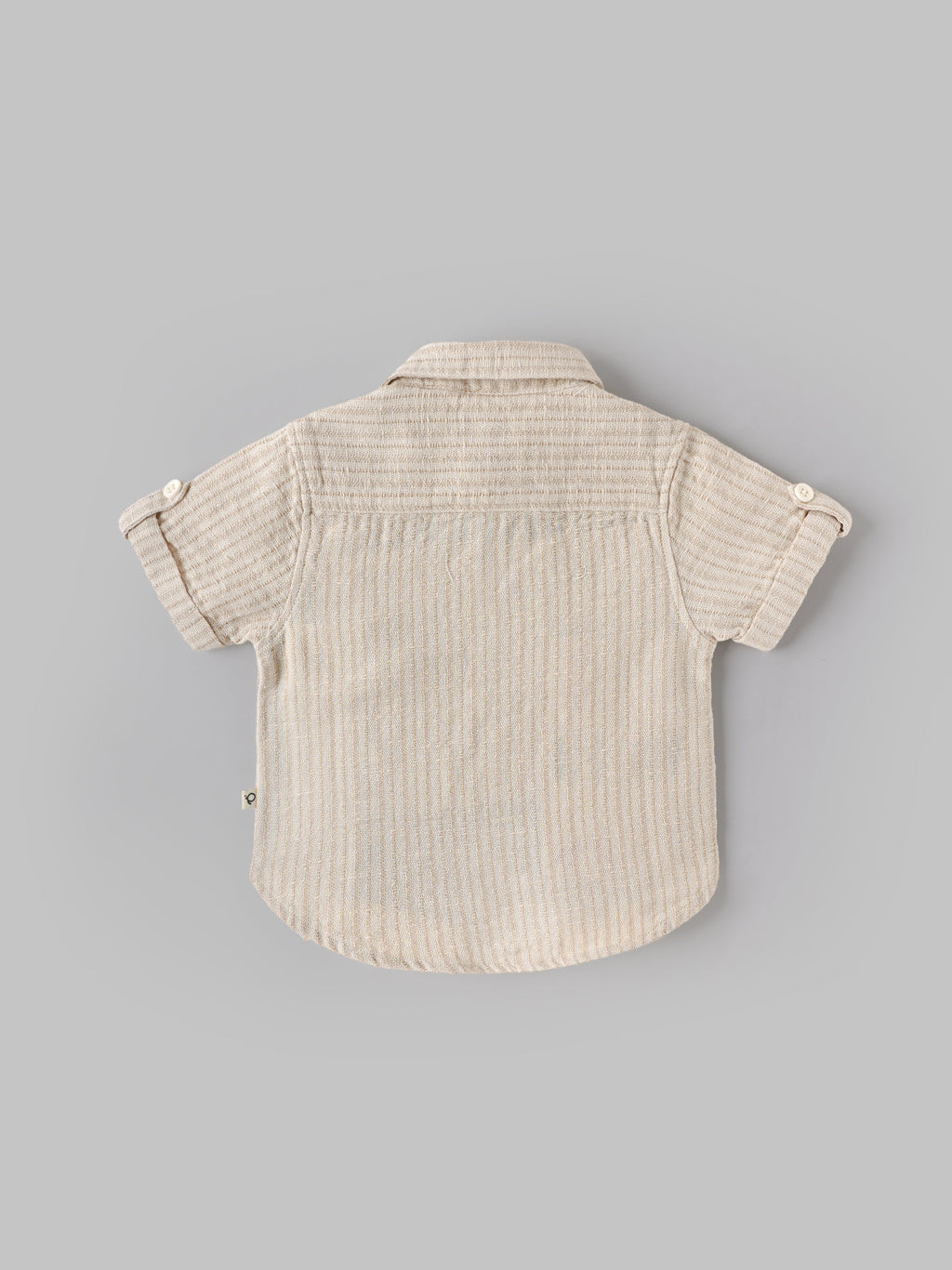Popees Baby Boys Beige Textured Cotton Casual Shirt with Collar & Pocket| 9 Months–4 Years