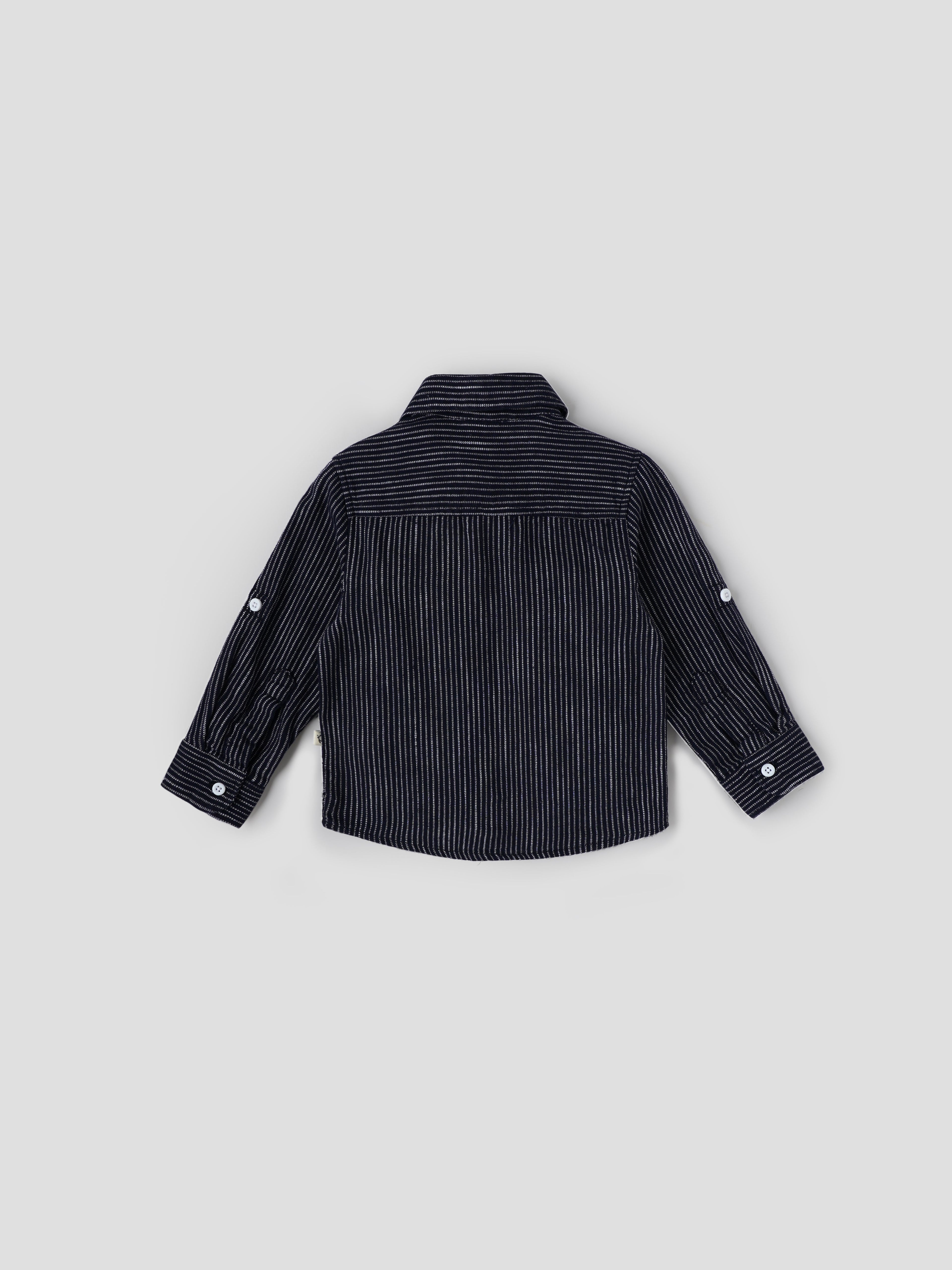 Popees Baby Boys Full Sleeve Shirt| Navy Blue| 9 Months To 4 Years