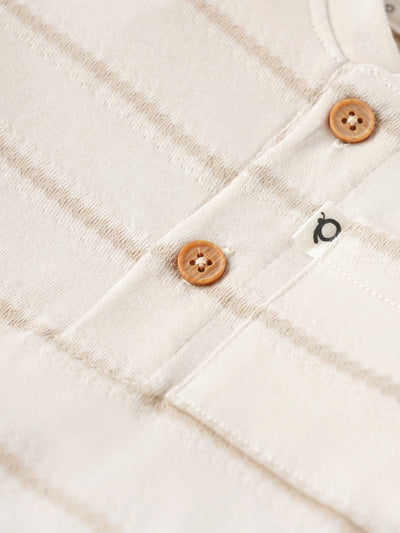 Popees Striped Half Sleeve Henley Neck T-Shirt (1-6 Years) for Baby Boys