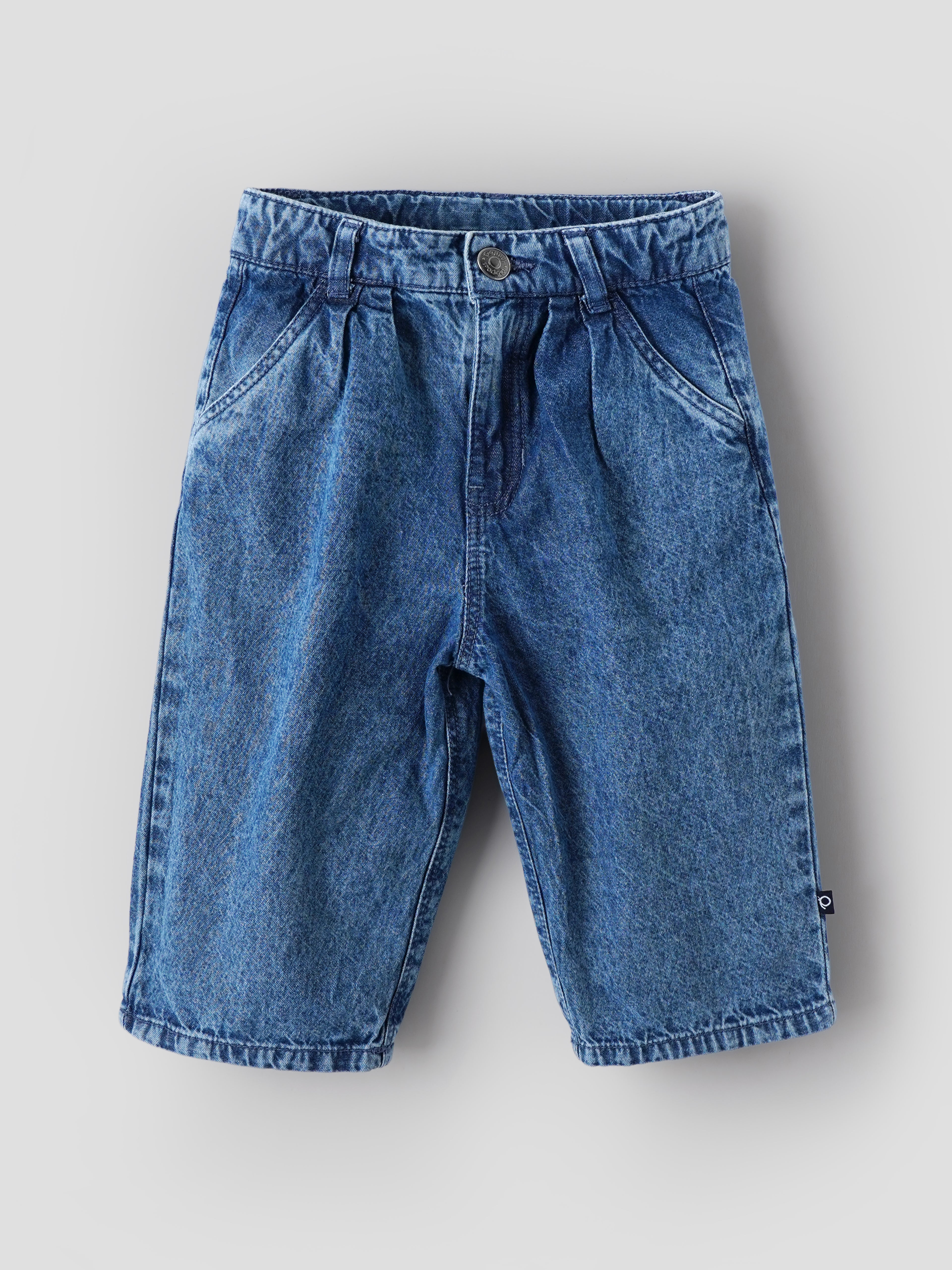 Popees Baby Girls Soft Washed Denim Pants | Comfortable Cotton Blend Jeans | 3 Months–4 Years