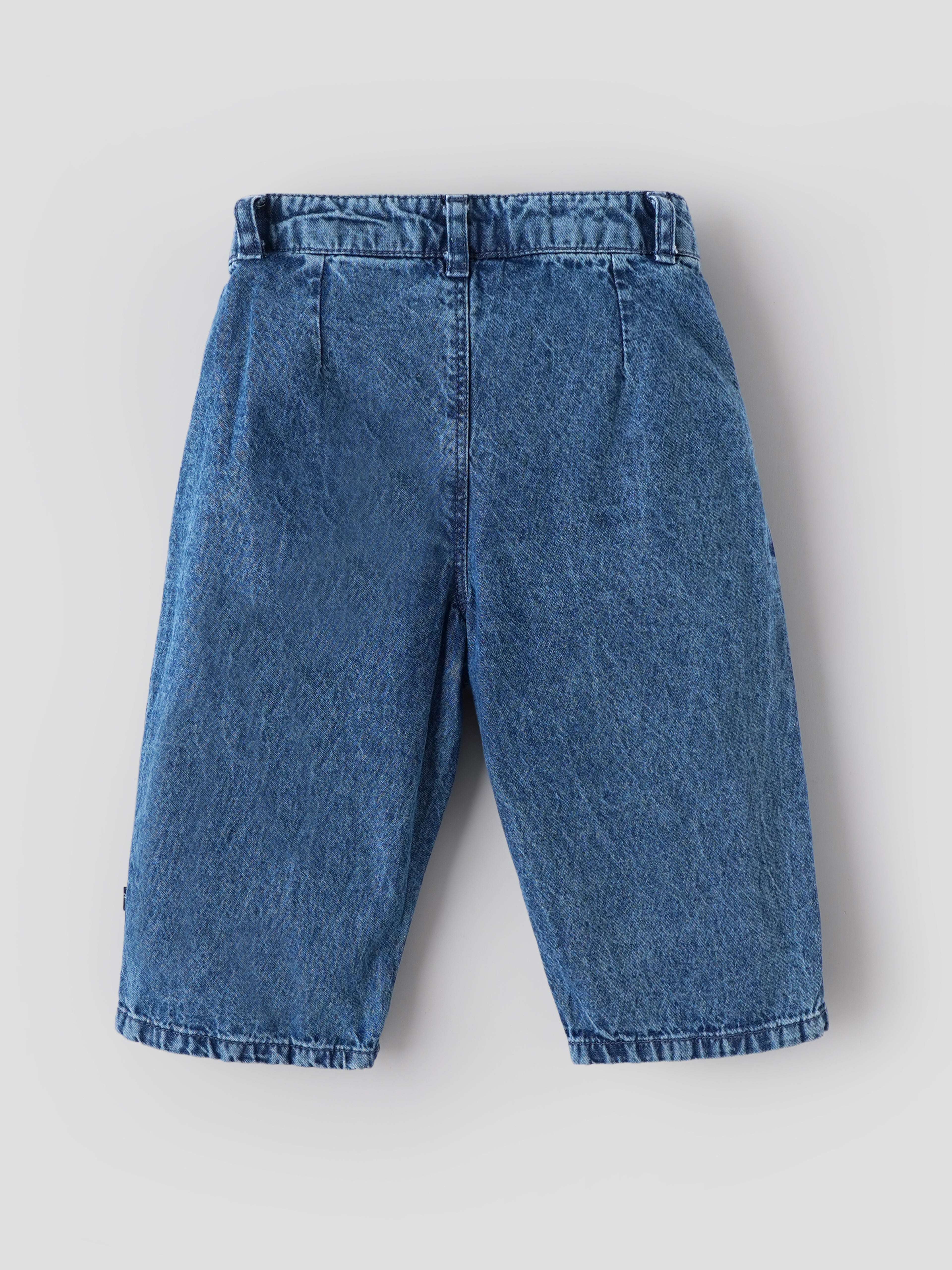 Popees Baby Girls Soft Washed Denim Pants | Comfortable Cotton Blend Jeans | 3 Months–4 Years