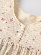 Popees Baby Girls Floral Cotton Dress |Cream Printed Long Sleeve A-Line Outfit (9 Months to 4 Years)