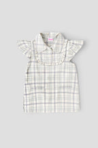 Popees Baby Girl Cotton Checked Dress with Peter Pan Collar| 9-12 Months - 4 Years