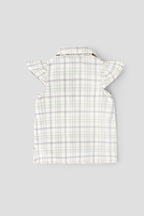 Popees Baby Girl Cotton Checked Dress with Peter Pan Collar| 9-12 Months - 4 Years