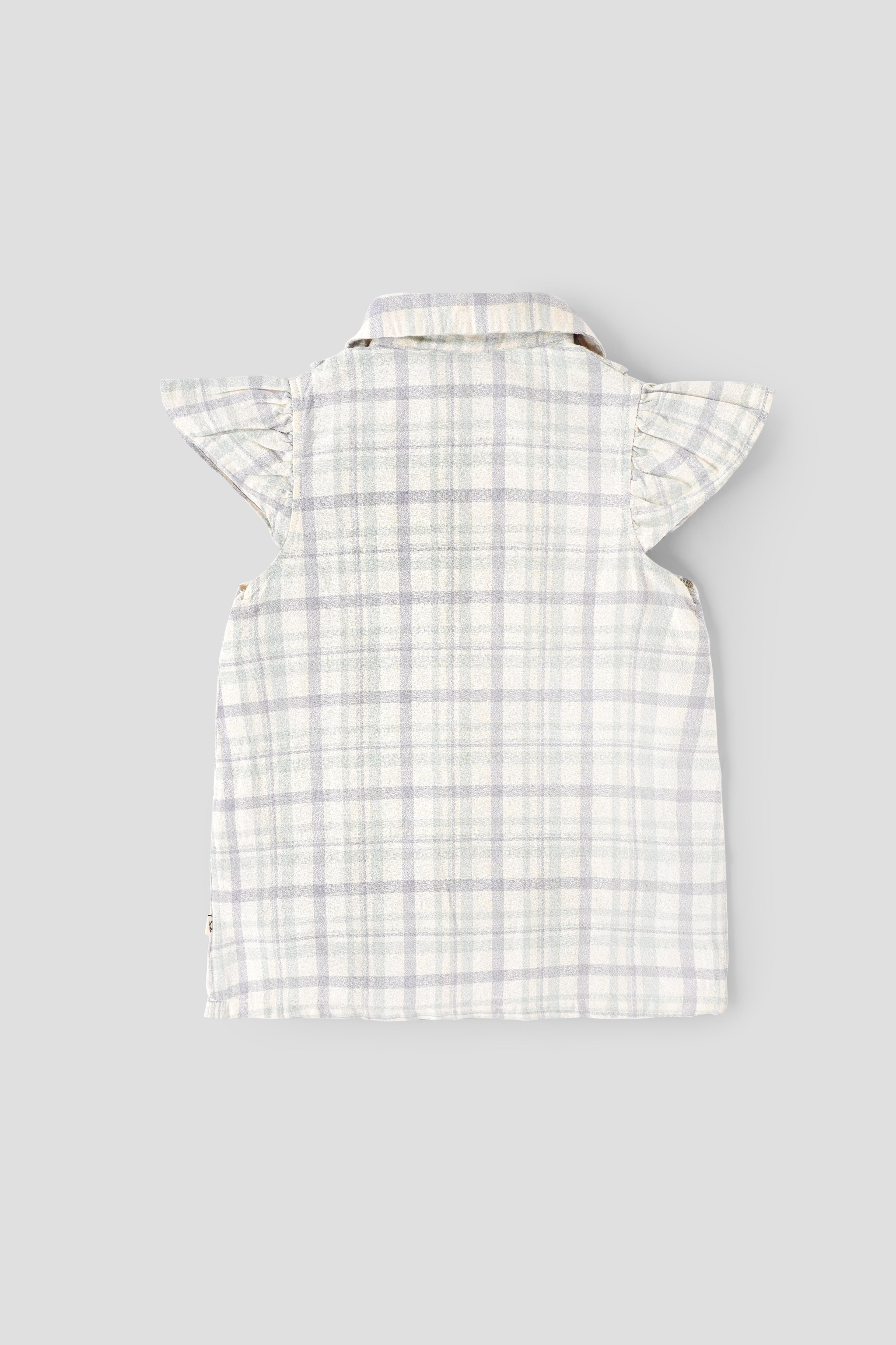 Popees Baby Girl Cotton Checked Dress with Peter Pan Collar| 9-12 Months - 4 Years