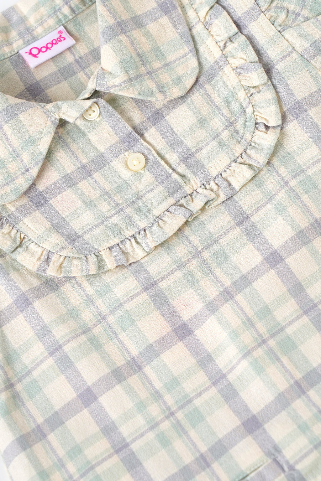 Popees Baby Girl Cotton Checked Dress with Peter Pan Collar| 9-12 Months - 4 Years