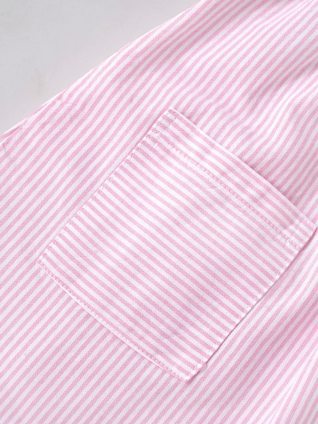 Popees Baby Girls Pink & White Striped Cotton Dress|Smocked Bodice Puff Sleeve Casual Summer Outfit with Pockets |9 Months to 4 Years