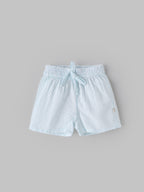 Popees Baby Boys Cotton Seersucker Shorts| Light Blue| 9 Months To 4 Years