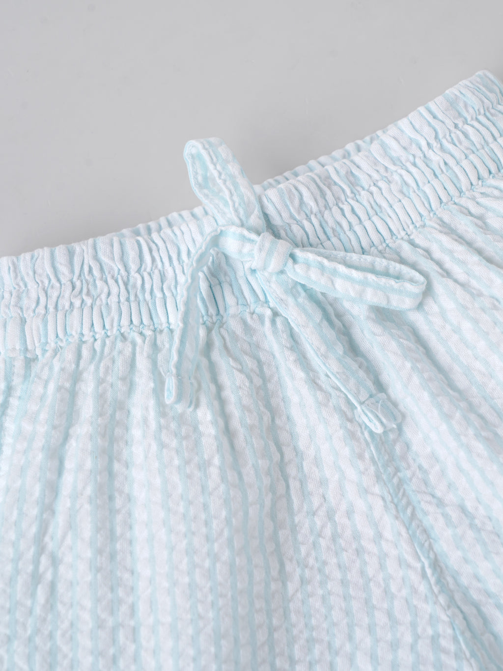 Popees Baby Boys Cotton Seersucker Shorts| Light Blue| 9 Months To 4 Years