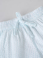 Popees Baby Boys Cotton Seersucker Shorts| Light Blue| 9 Months To 4 Years