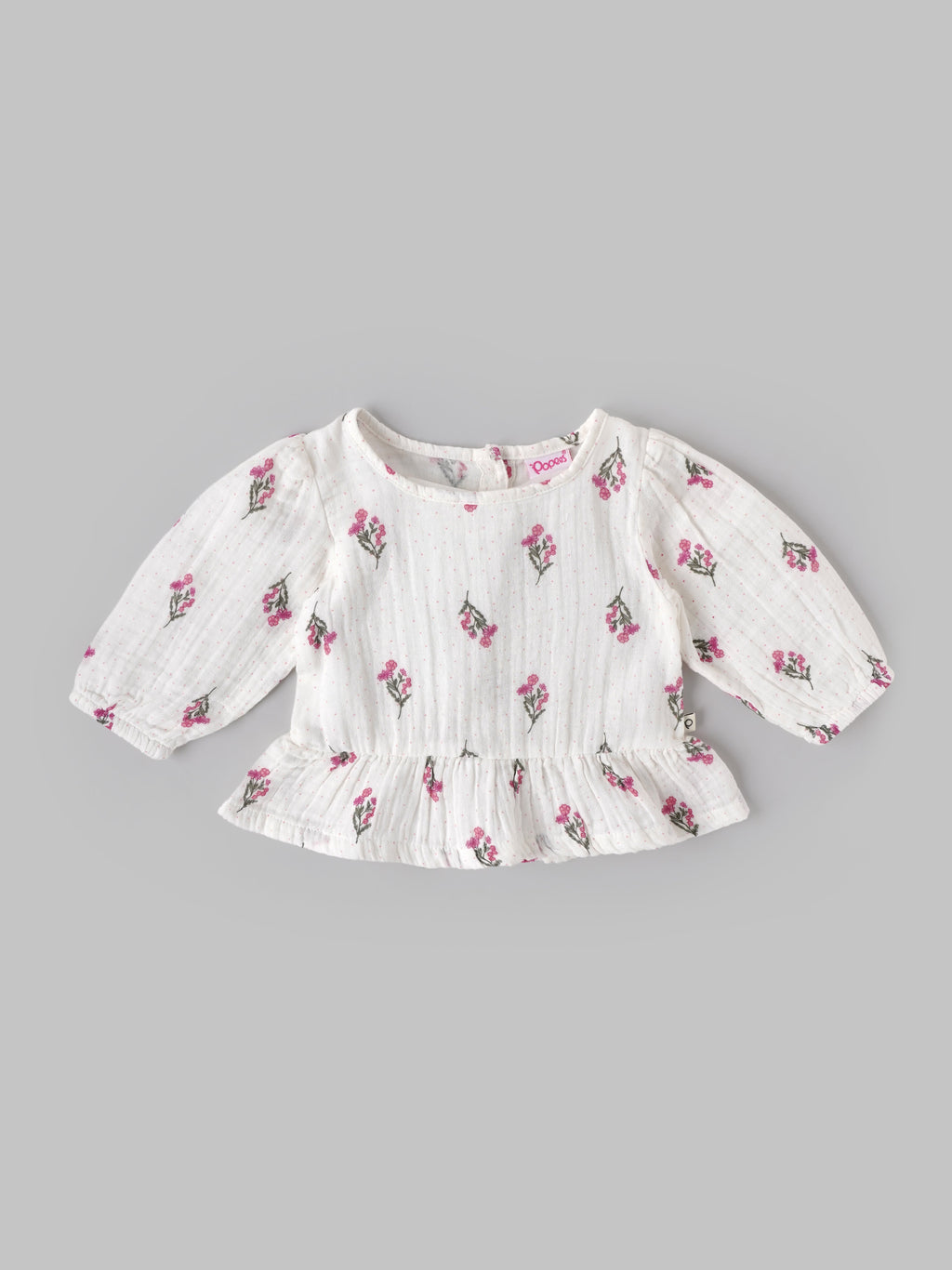 Popees Baby Girls Cotton Floral Top & Bottom Set| Full Sleeve Ruffle Outfit (9M–4Y)