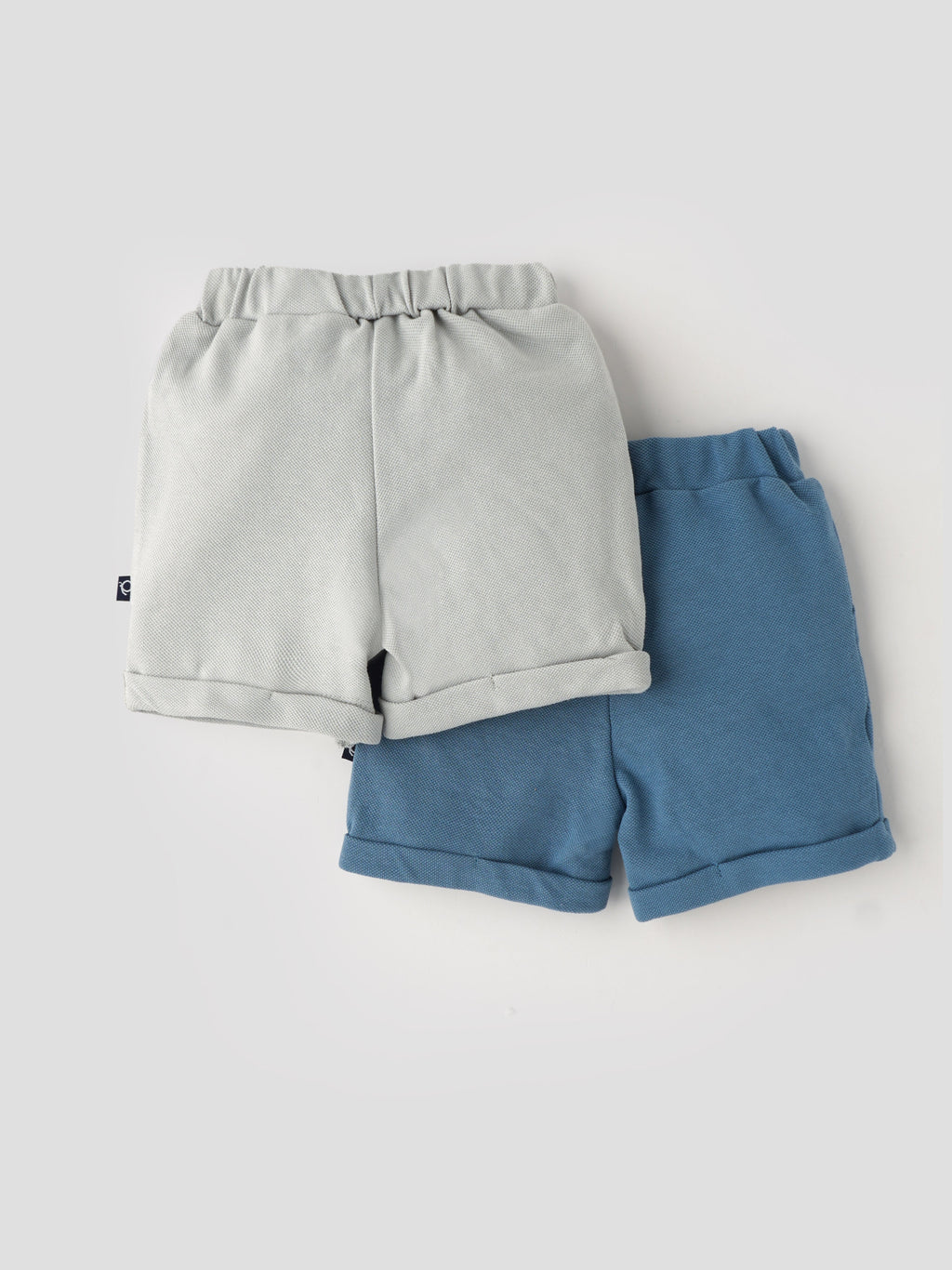 Popees Baby Boys Cotton Shorts| Blue / Light Grey| 0-9 Months