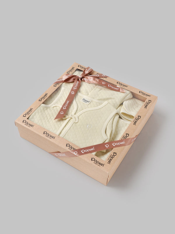 Popees Premium Quilted Newborn Gift Set – 100% Cotton Baby Clothing & Essentials