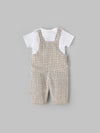 Popees Classic Checkered Overalls with White T-Shirt for a Stylish Look Dungaree Set (3–24 Months)for Baby Boys