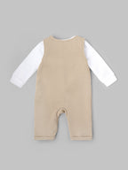 Popees Baby Boys Cotton Dungaree Set with Inner T-Shirt| Beige| 3-36 Months