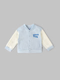 Popees Baby Boys Full Sleeve Jacket | Light Blue & Cream| 3-36 Months