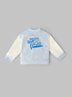 Popees Baby Boys Full Sleeve Jacket | Light Blue & Cream| 3-36 Months