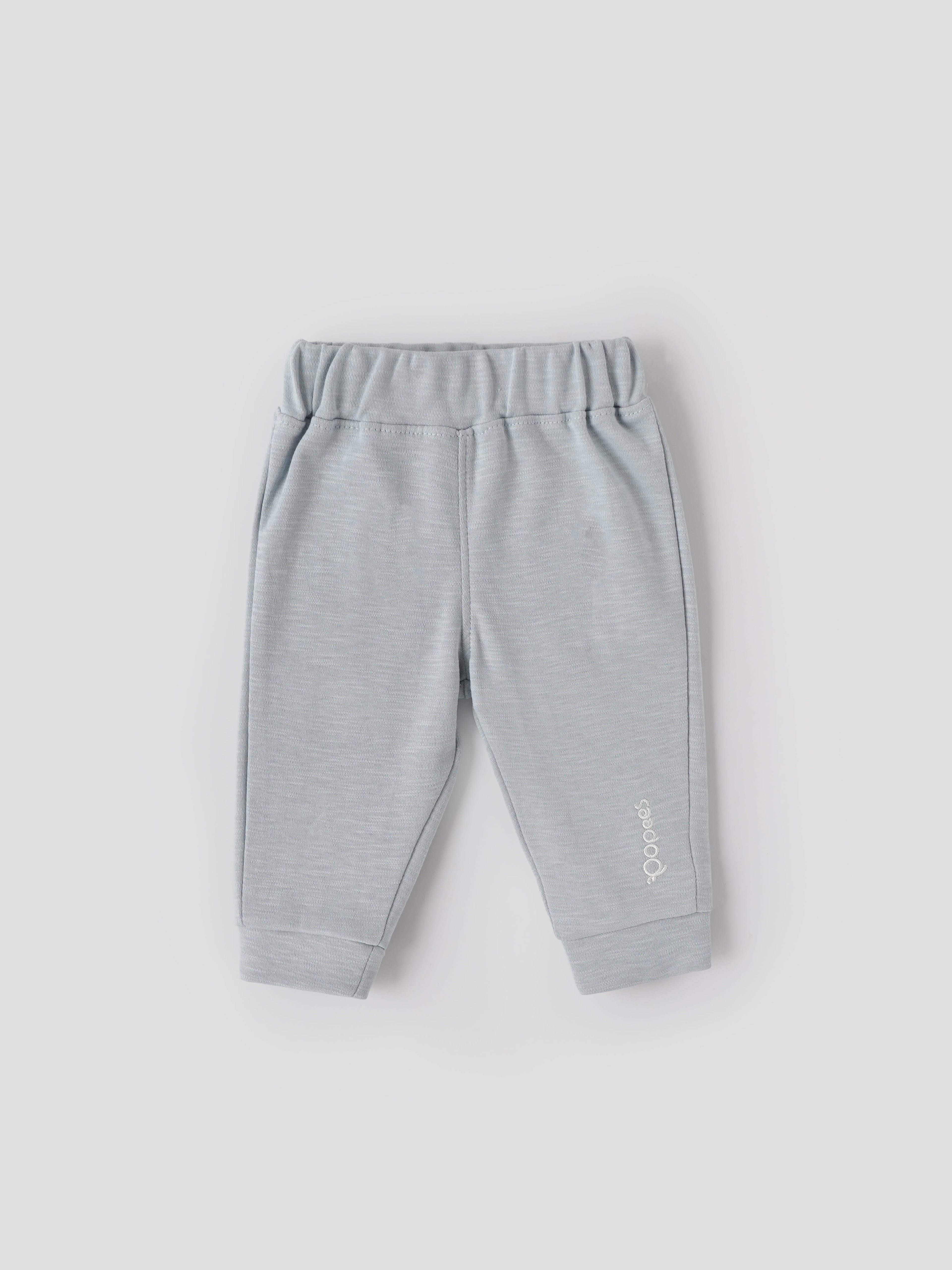 Popees Baby Boys Cotton Knit Pants with Elastic Waist|Soft Solid Joggers| 3–24 Months