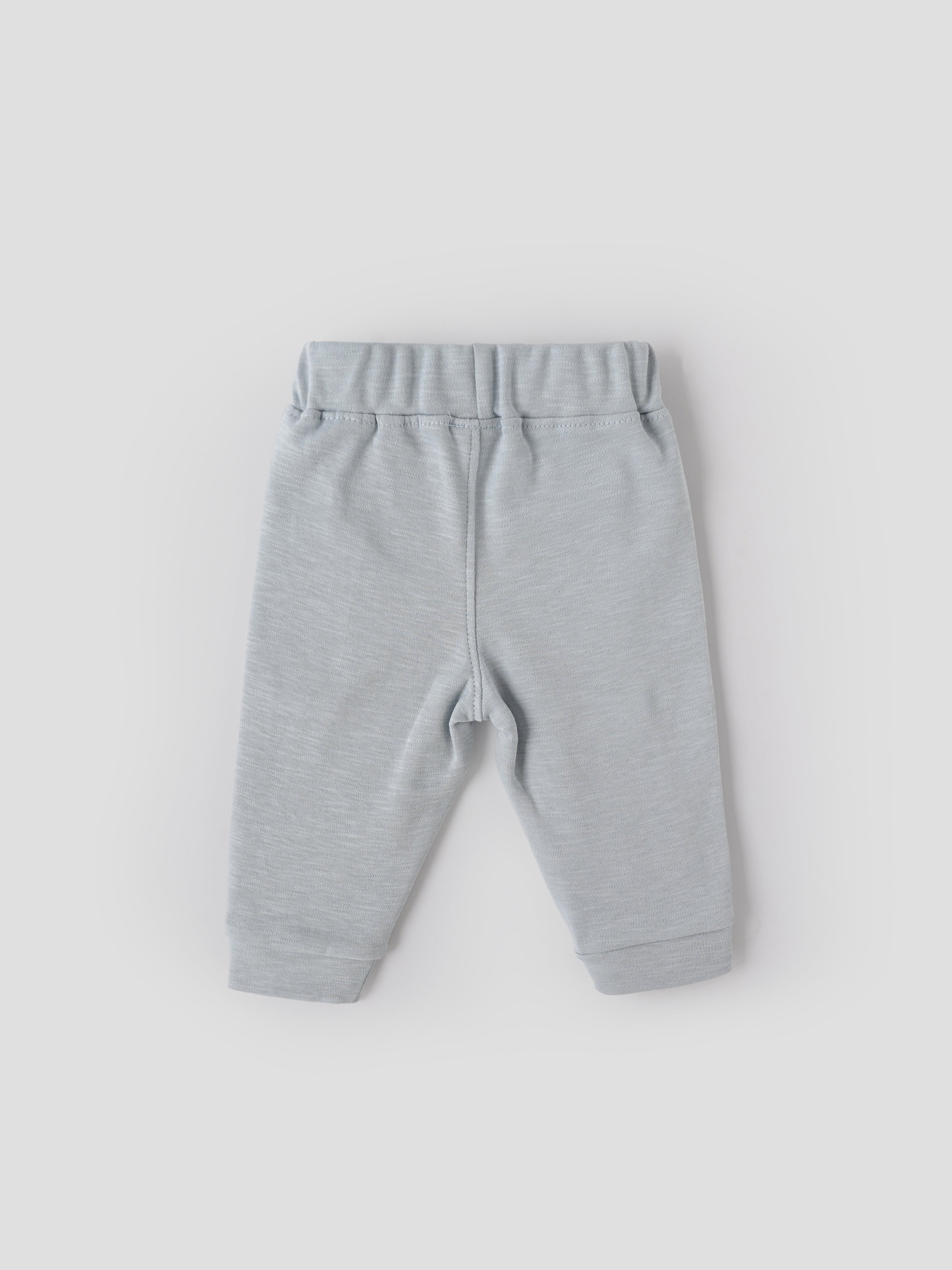 Popees Baby Boys Cotton Knit Pants with Elastic Waist|Soft Solid Joggers| 3–24 Months