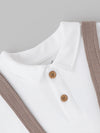 Popees Classic Party Wear Outfit – White Tee & Shorts with Suspenders (3–36 Months) for Boys