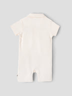 Popees Baby Boys Cotton Waffle Romper |Polo Collar Onesie (3–24 Months)