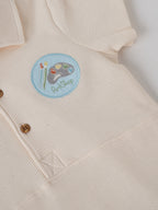 Popees Baby Boys Cotton Waffle Romper |Polo Collar Onesie (3–24 Months)