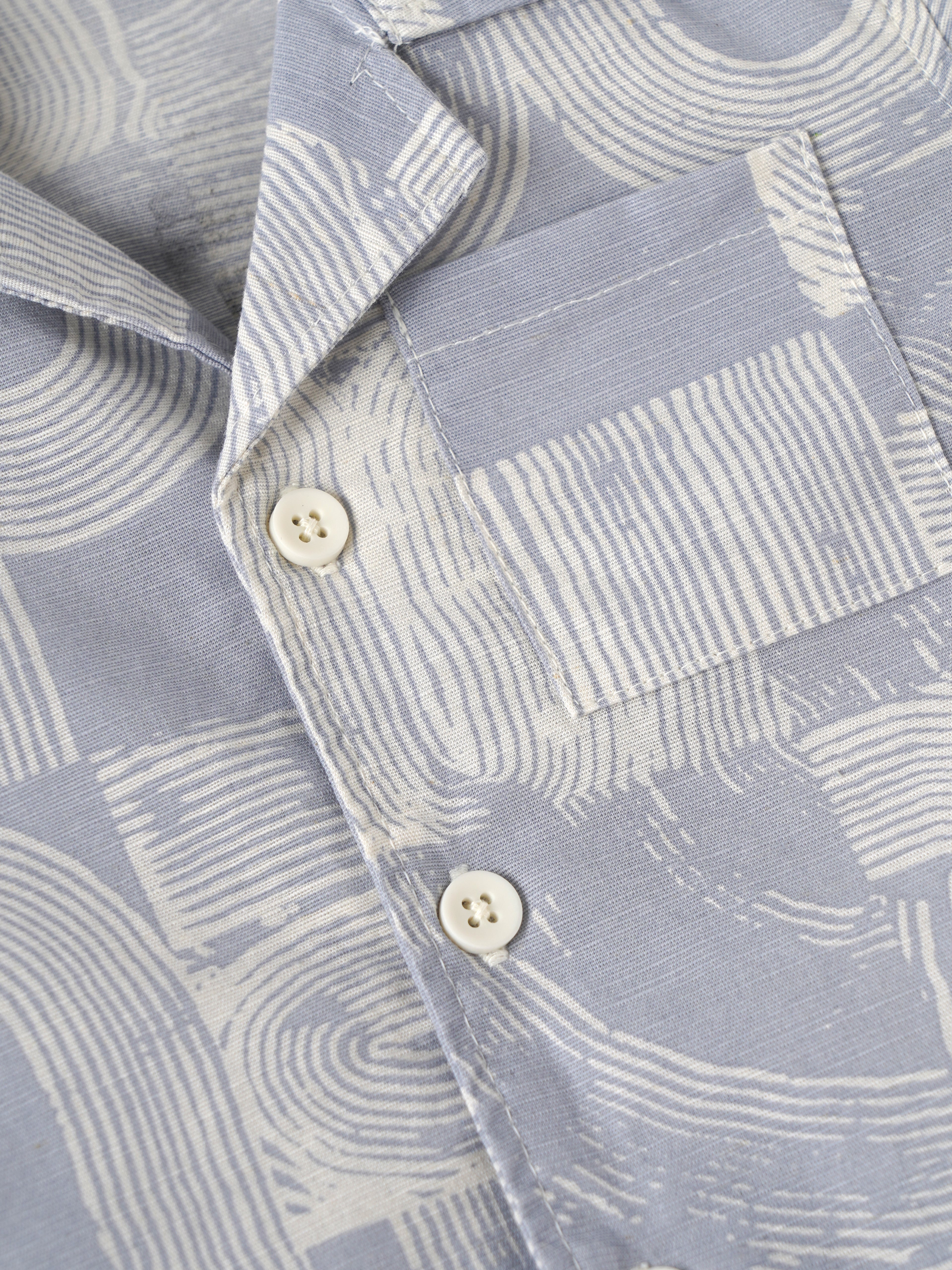 Popees Baby Boys Printed Cotton Linen Shirt | Cream | Short Sleeve Collared Shirt | 3–24 Months