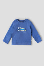 Popees Baby Boys Cotton Sweatshirt Full Sleeve Blue Graphic Pullover| 3–24 Months