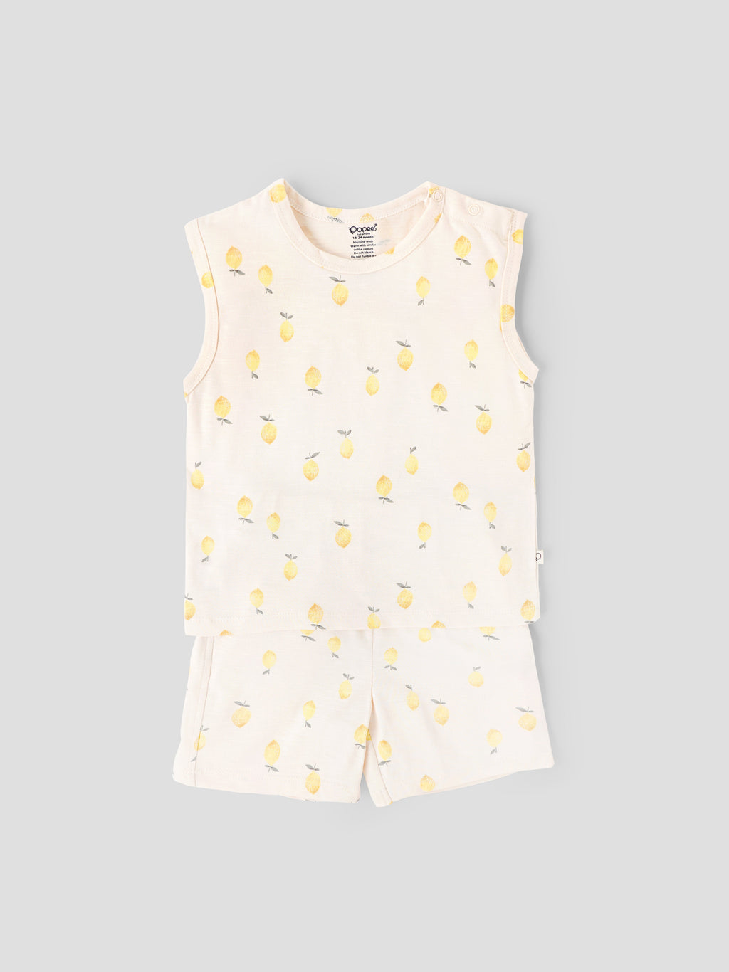 Popees Baby Boys Cotton Sleeveless Top & Shorts Set| Cream| 3-36 Months