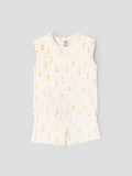 Popees Baby Boys Cotton Sleeveless Top & Shorts Set| Cream| 3-36 Months