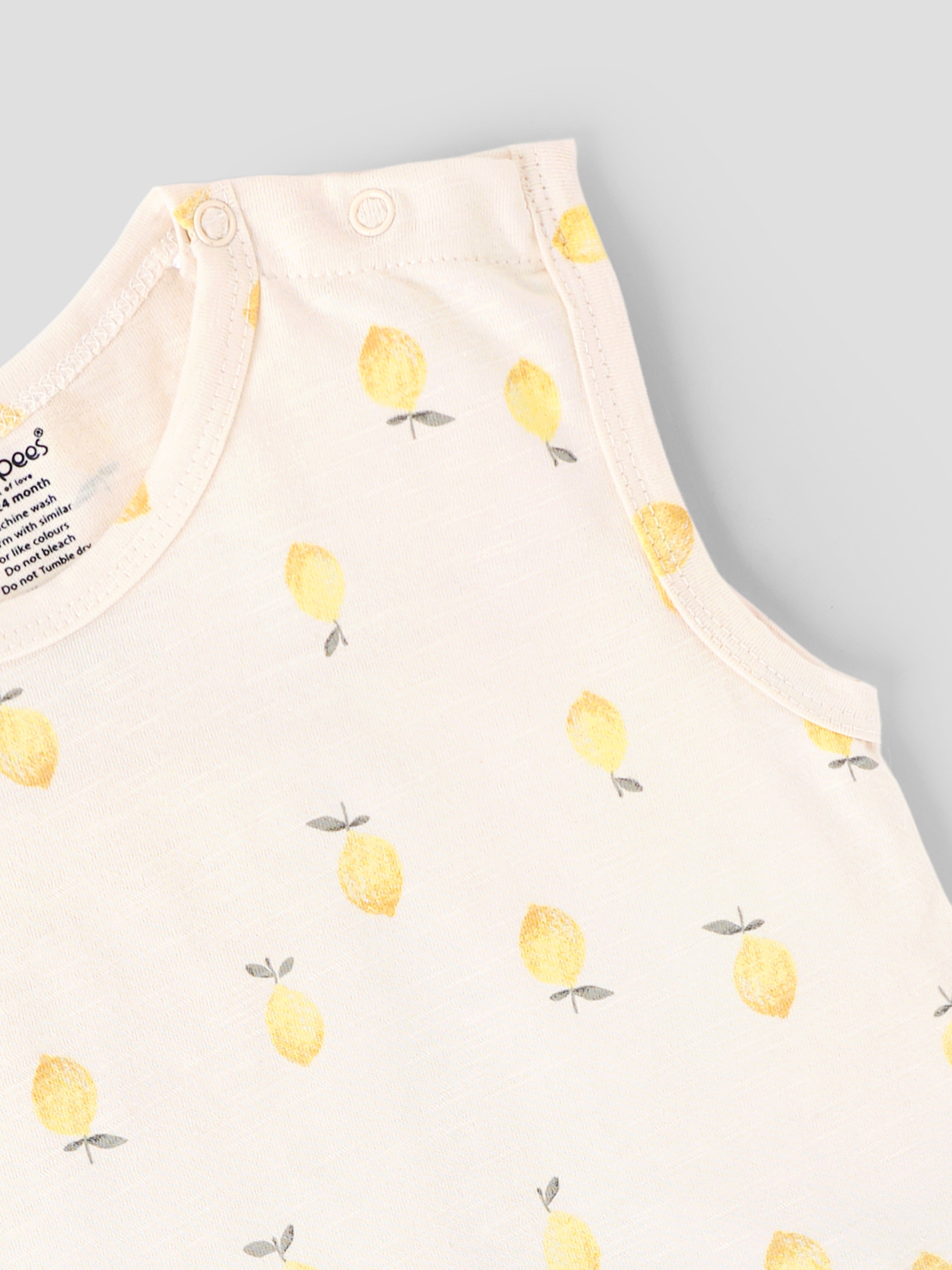 Popees Baby Boys Cotton Sleeveless Top & Shorts Set| Cream| 3-36 Months