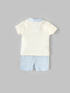 Popees Boys Half-Sleeve Front Open Co-ord Set (3-24 Months) Made of Organic Bamboo Cotton Fabric