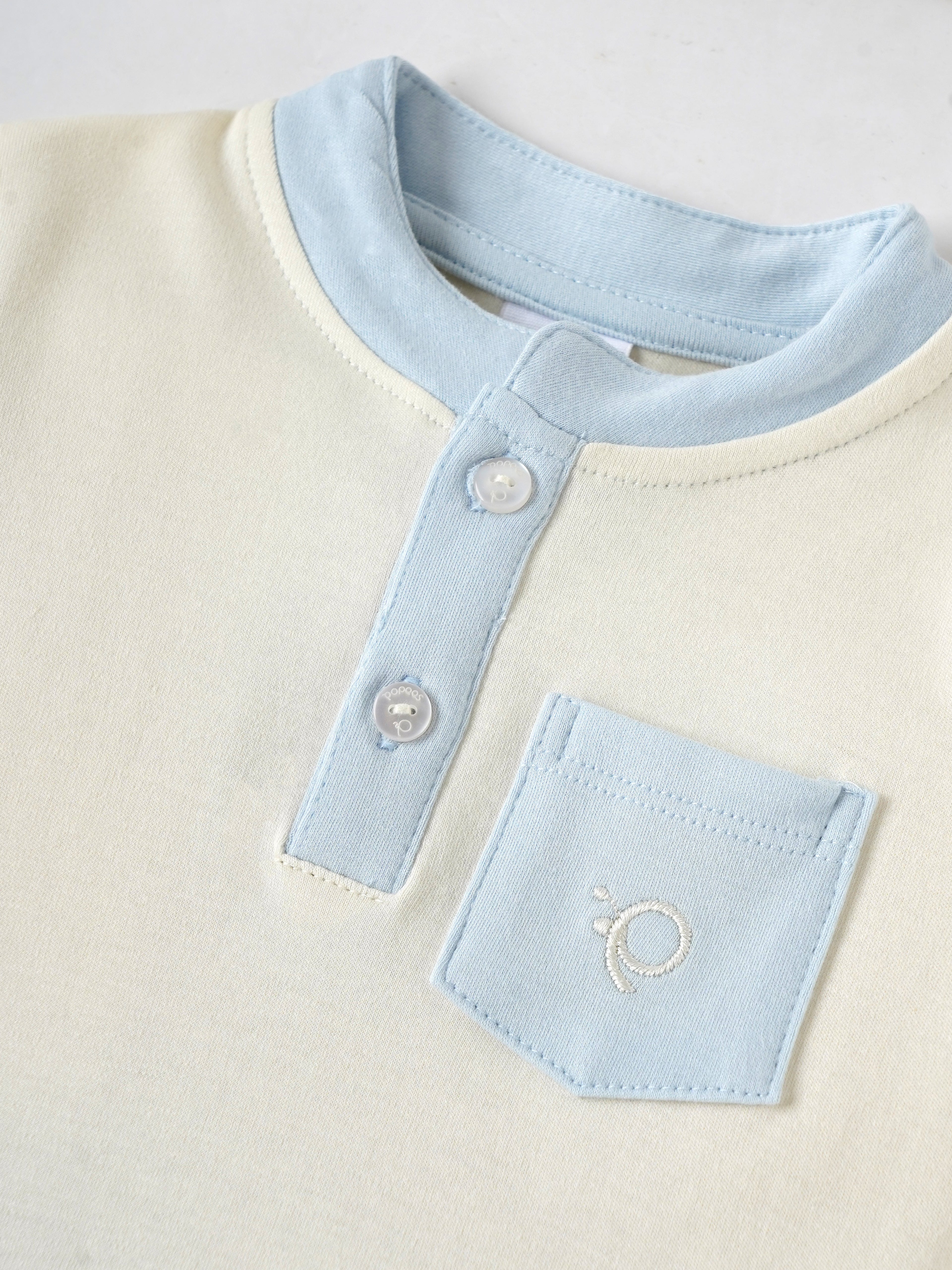 Popees Boys Half-Sleeve Front Open Co-ord Set (3-24 Months) Made of Organic Bamboo Cotton Fabric