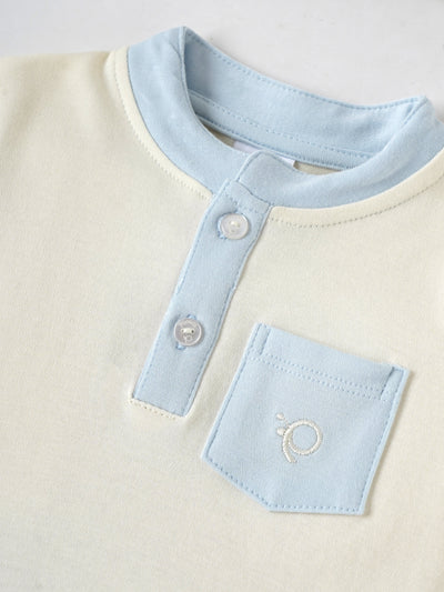 Popees Boys Half-Sleeve Front Open Co-ord Set (3-24 Months) Made of Organic Bamboo Cotton Fabric