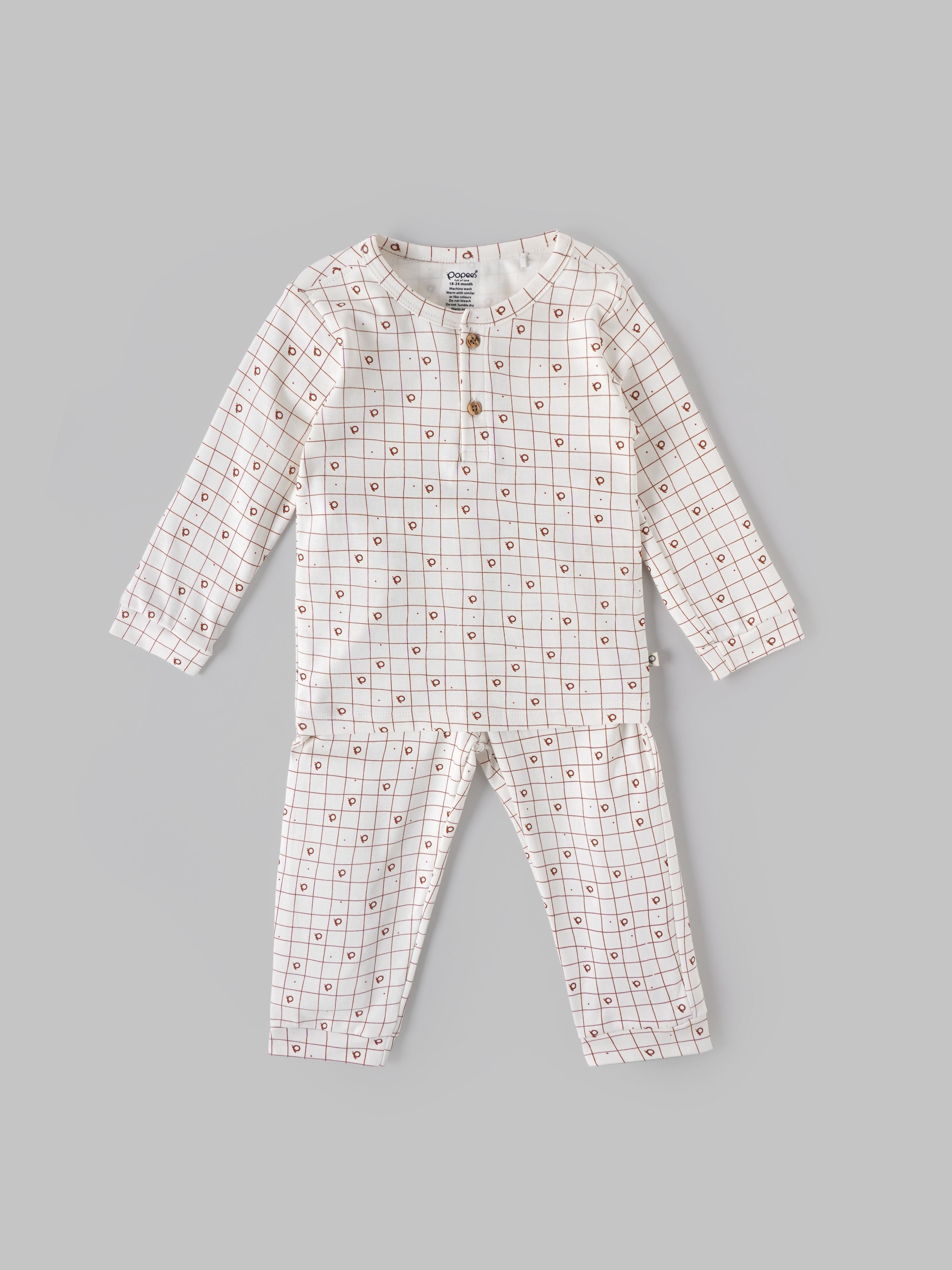 Popees Baby Boy Top & Bottom Set |Snow White Full Sleeve Top & Elastic Waist Pants |Soft Printed Sleepwear |3-24 Months Babies
