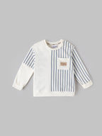 Popees Baby Boys Snow White Co-Ord Set | Striped Top & Jogger Pant | 3-24 Months